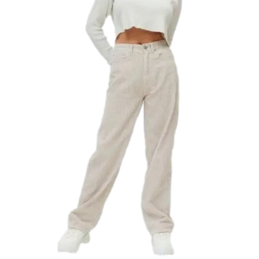 BDG Urban Outfitters High-Rise Baggy Cream Corduroy Pants Size 25